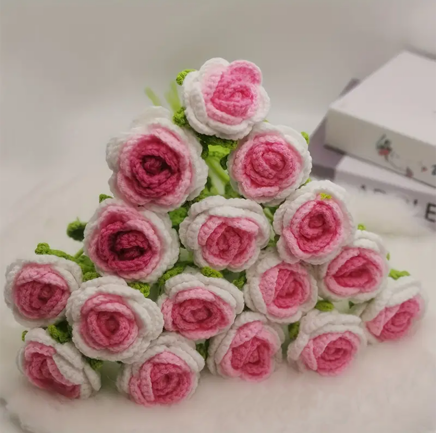 🌸 Bouquet de 16 roses au crochet 🌸