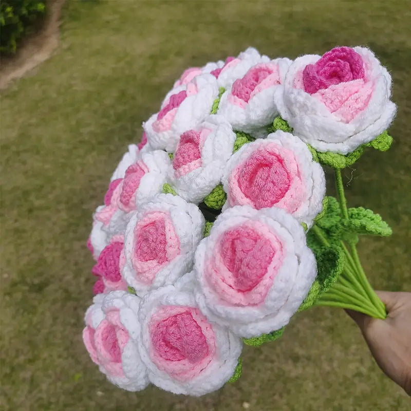 🌸 Bouquet de 16 roses au crochet 🌸