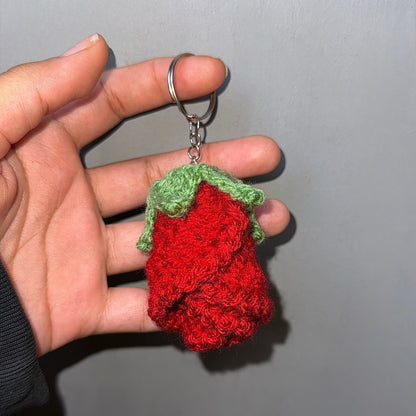 Porte clé bouton de rose