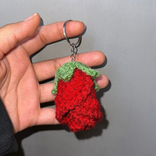 Porte clé bouton de rose