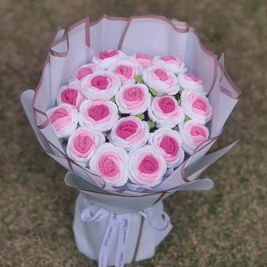 🌸 Bouquet de 16 roses au crochet 🌸