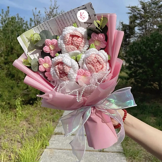 🌸 Bouquet de Roses et Petites Fleurs au Crochet – Un Cadeau Éternel 🌸